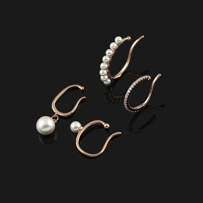 Wholesale Ear Clip Ear Drop Trendy Ear Hanging Ear Clip Pearl Earrings