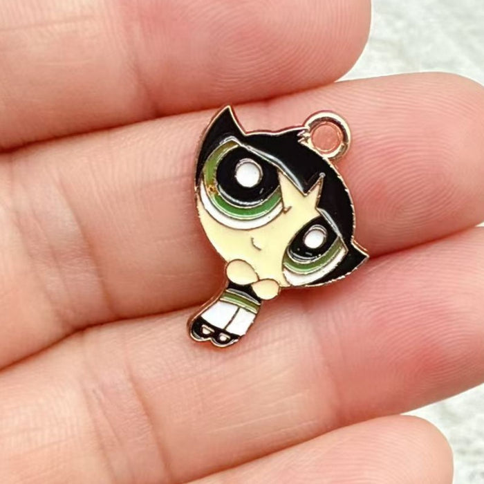 Wholesale 10pcs DIY Cartoon Cute Girl Alloy Resin Jewelry Pendant Necklace Earrings
