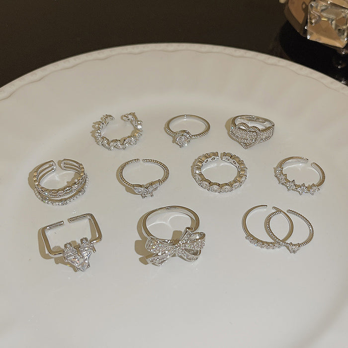Wholesale Butterfly ring inlaid with zircon