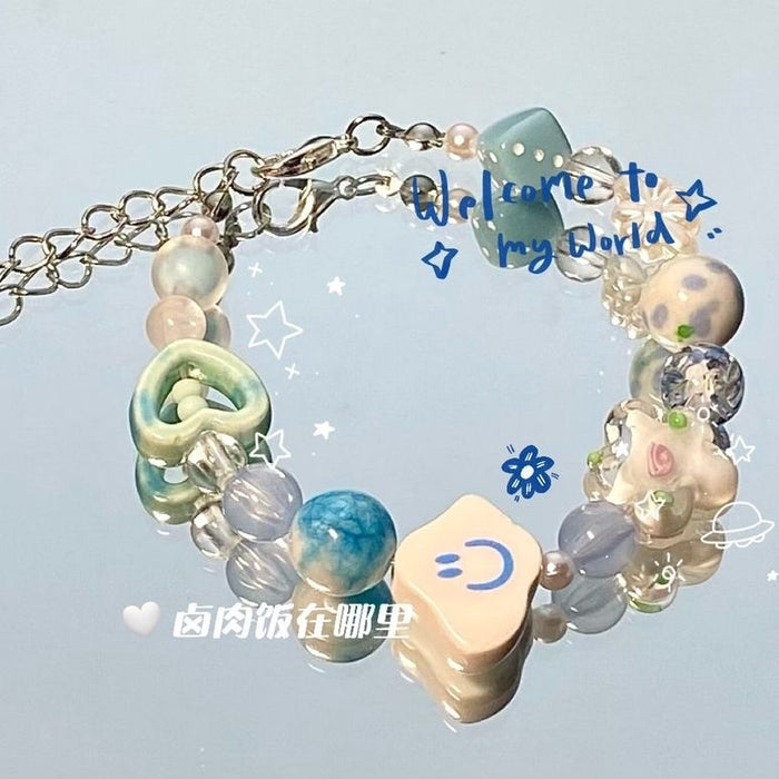 Wholesale Colorful Rainbow Star Elastic Rope Bracelet Jewelry