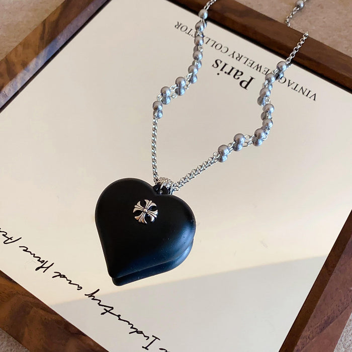 Wholesale Sweater chain with diamond cross, fashionable, luxurious, high-end, niche pendant, love necklace for women