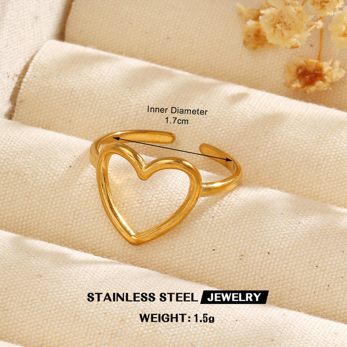 Wholesale Women's Adjustable rings Heart-Shaped Stainless steel rings