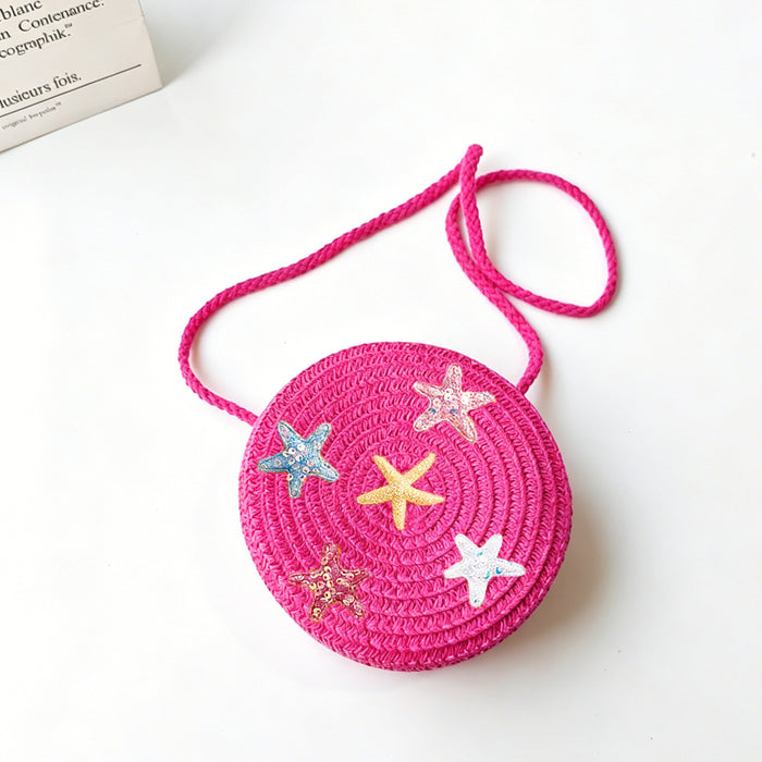 Wholesale Starry Summer Beach Straw Bag Set Cute Crochet Crossbody Coin Purse