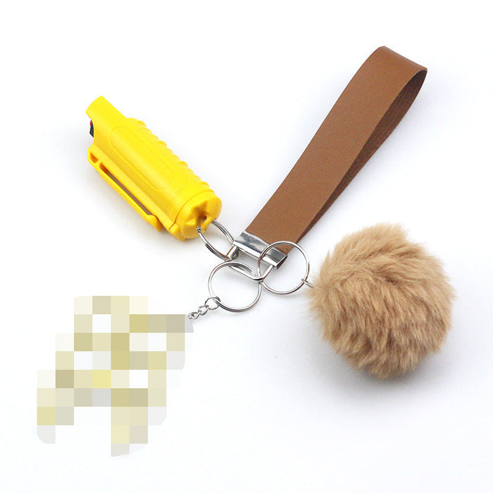 Wholesale Keychains PU Leather Fur Ball Anti-lost Wristband  JDC-KC-ChaoH081
