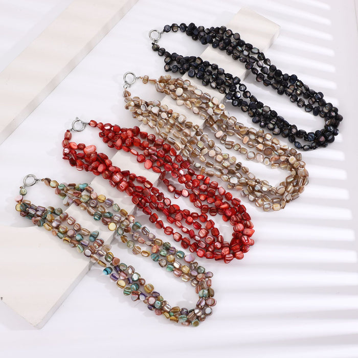 Wholesale Exaggerated Personality Multi-layer Shell Beaded Necklace Accessories