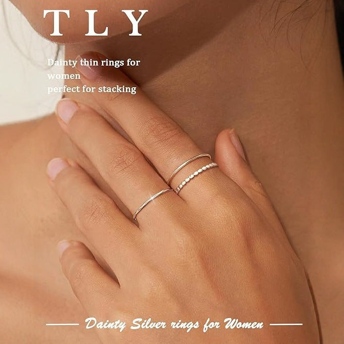 Wholesale New plain ring set with a high-end feel, simple and slim ring, genuine gold electroplated index finger ring