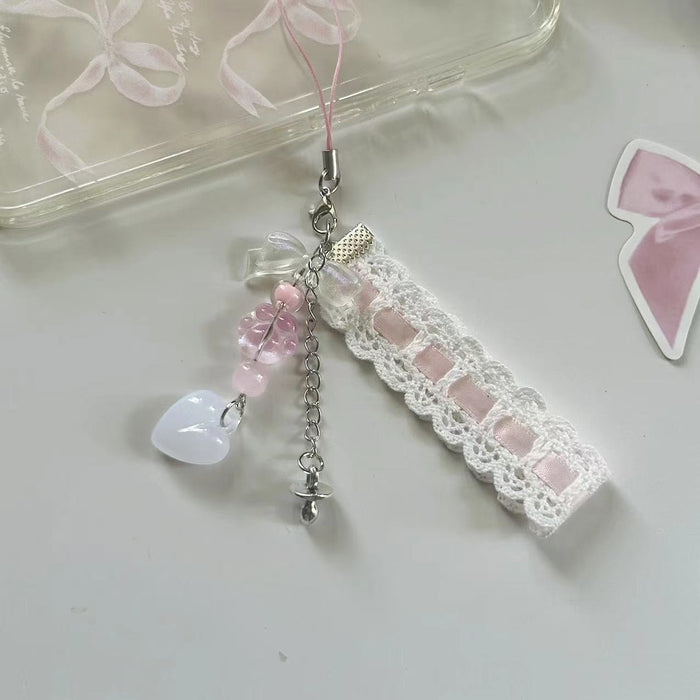 Wholesale Ballet Shoes Original Lace Cat Claw Girl Pink Bow Ribbon Mobile Phone Chain