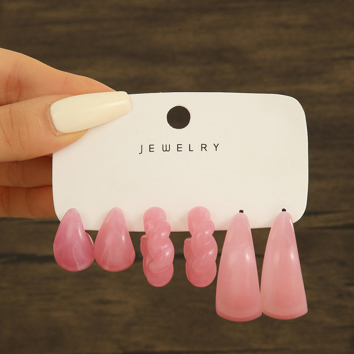 Wholesale Acrylic new high-end gold earring set with earrings and accessories