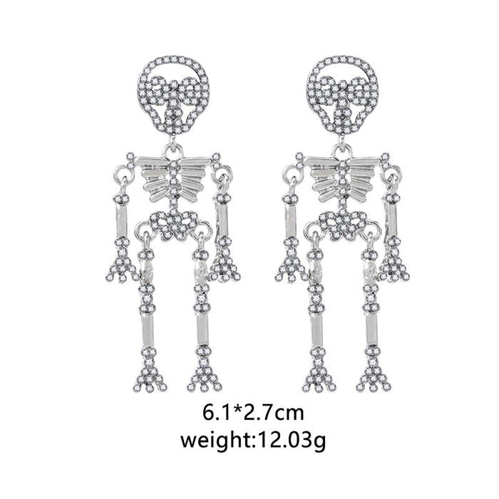 Wholesale Halloween 3pcs Skeleton Series Zinc Alloy Earrings JDC-ES-BinL013