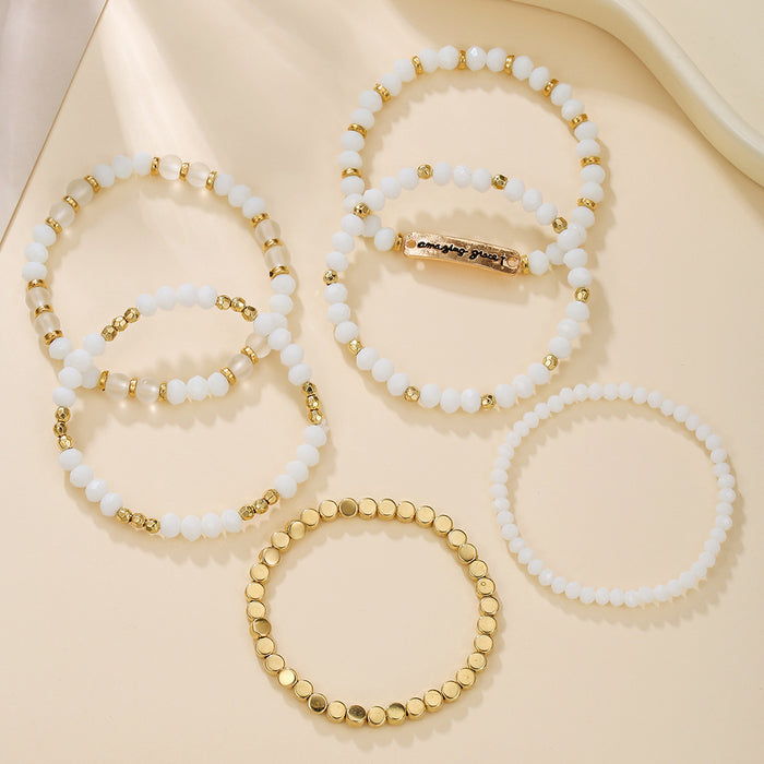 Wholesale 6-piece set of accessories, bracelet set, temperament, acrylic bead, versatile and layered bracelet, bracelet decoration