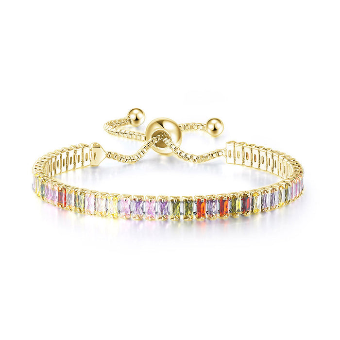 Wholesale Colored zircon bracelet, women's full diamond crystal tennis wholesale accessories