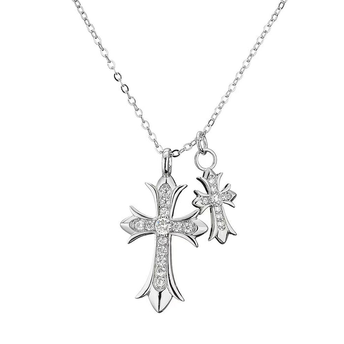 Wholesale Fashion Punk Double Cross Necklace