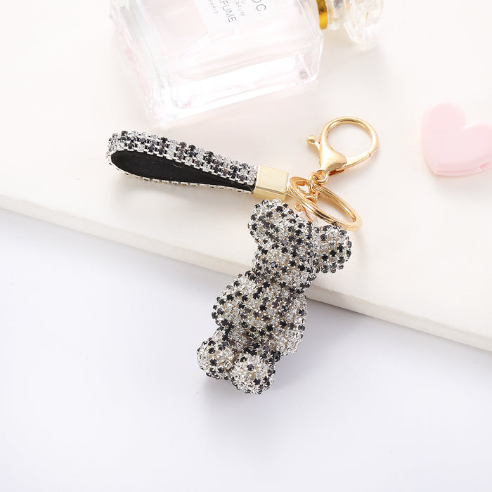 Wholesale Cartoon Rhinestone  Plush Keychain Cute Key Ring