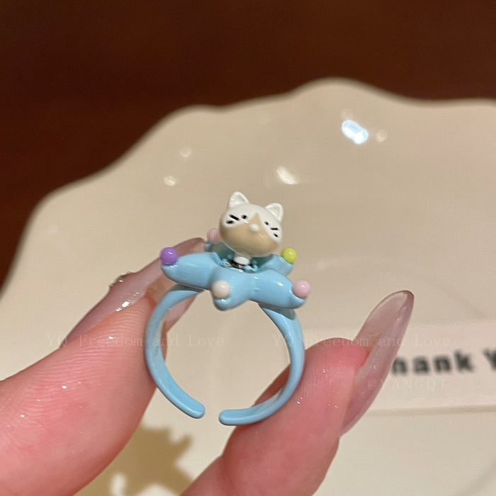 Wholesale Cartoon opening ring, niche creativity, simple personality, fashionable and versatile ring