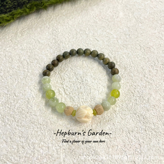 Wholesale Fresh bead lotus bracelet versatile retro simple green