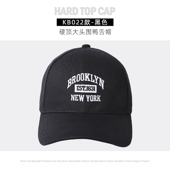 Wholesale Hard-Top Large Head Baseball Cap Wide Brim, American-Style Duckbill Cap for Men