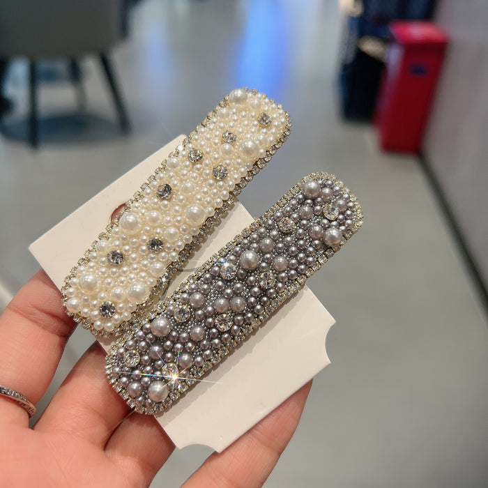 Wholesale Pearl Rhinestone hairpin clip side bangs hairpin headdress for women