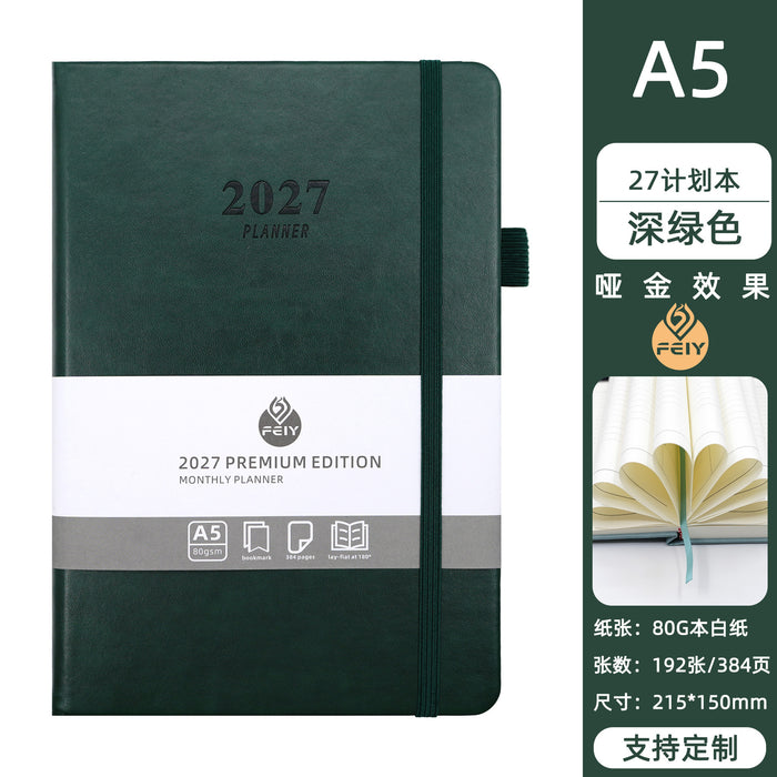 Wholesale Imitation Leather 2027 A5 Planner Business English 300-400 Pages Resale