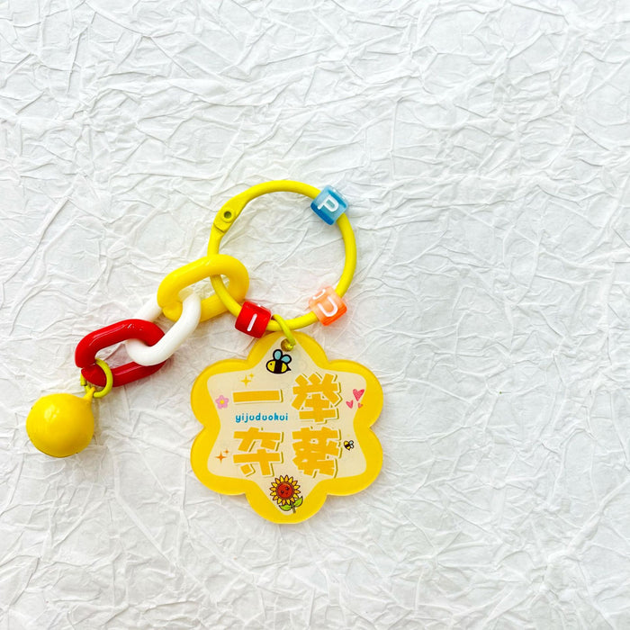 Wholesale Creative New Flower Keychain Pendant Small Clear Bag Hanging Decoration