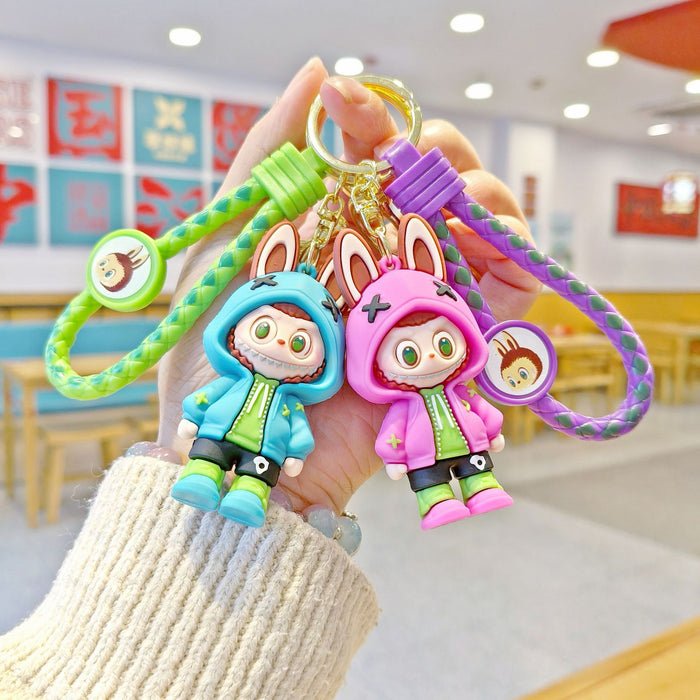 Wholesale cloth key chain cartoon schoolbag pendant car key chain