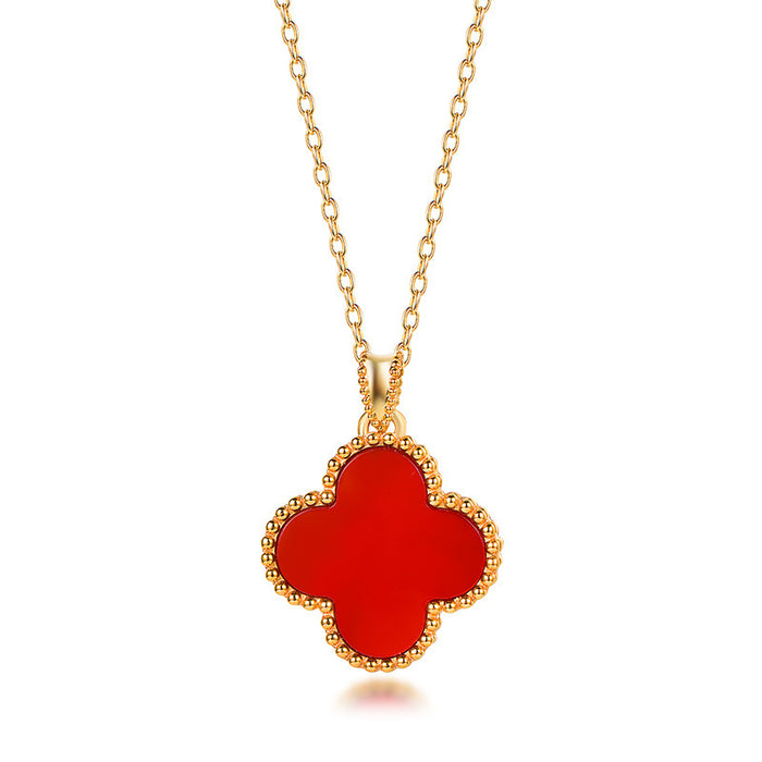 Wholesale four-leaf clover titanium steel necklace women's choker necklace