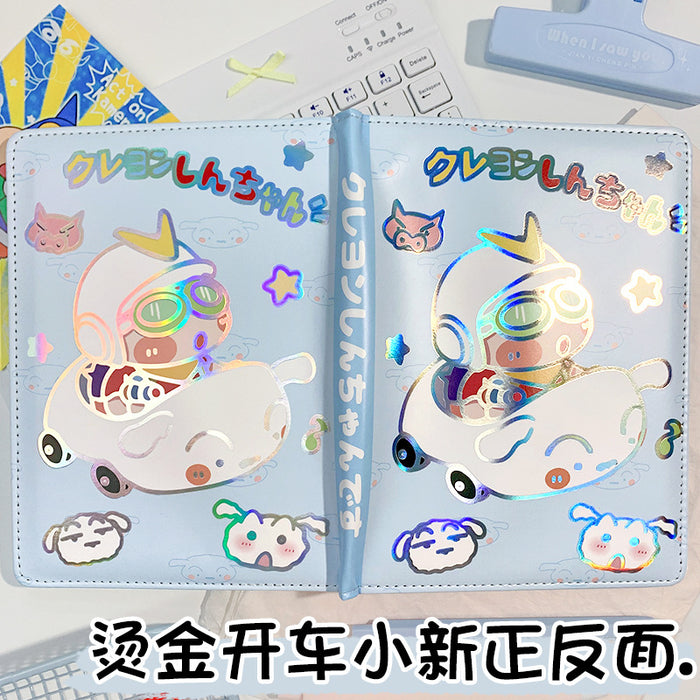 Wholesale Cute Driving Cartoon Coloring Page Notebook Laser Leather Cover Notepad