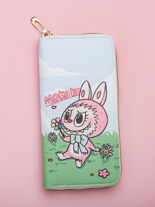 Wholesale Fresh Sweet Cartoon Leather Wallet with Zipper Large Capacity Unisex Card Holder