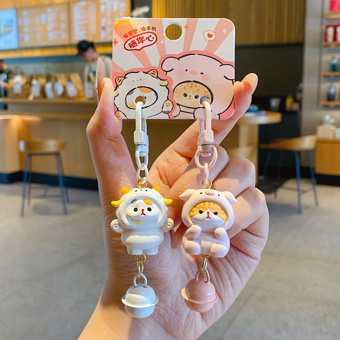 Wholesale Stylish Resin Cute Pet Headgear Series Pendant Phone Chain Keychain Charm Gift