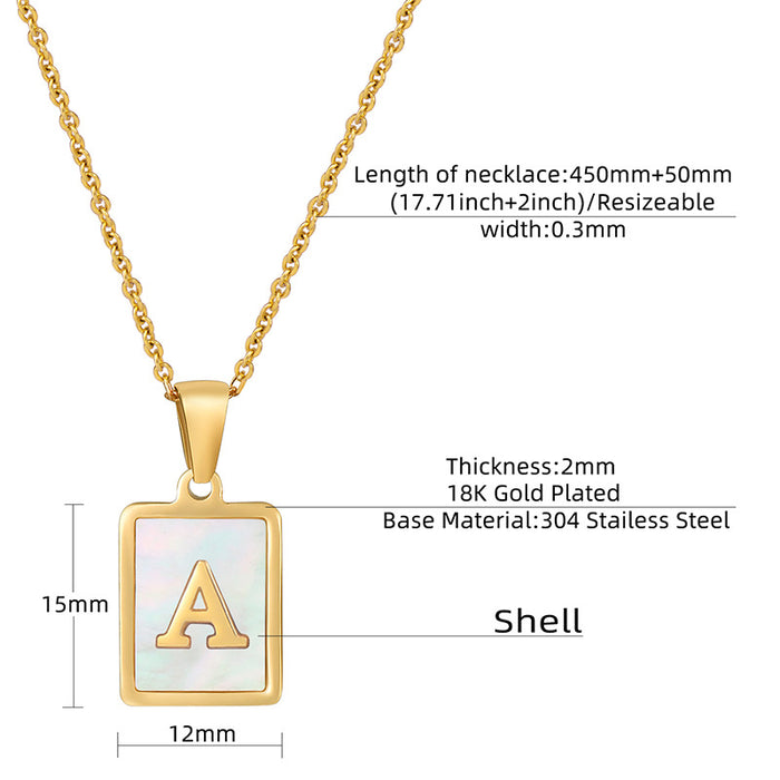 Wholesale Stainless Steel Three-dimensional Shell Letter Necklace JDC-NE-ZhongYao002