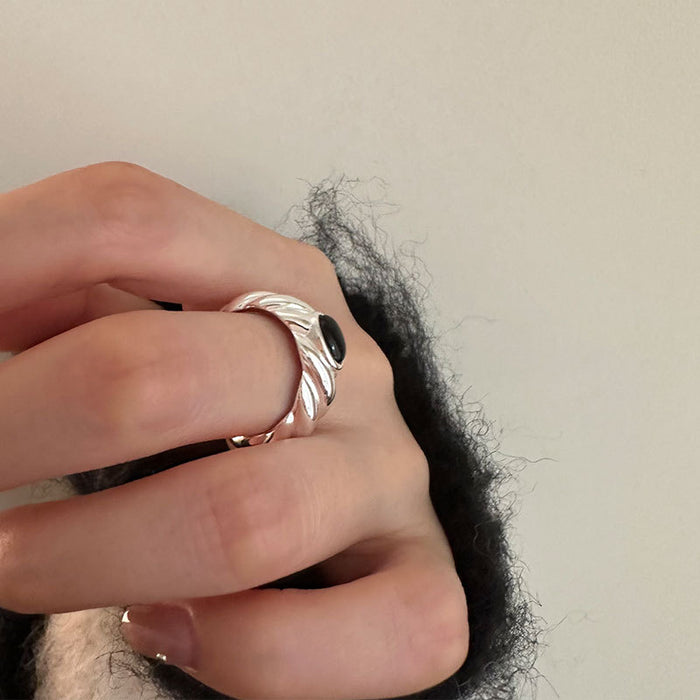 Wholesale Pure silver ring, fashionable, simple, personalized, stylish, and open mouth ring