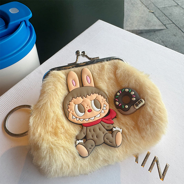 Wholesale Cartoon Plush Bunny Kidsren' s Coin Purse Forest Elf Fabric Small Handbag Girls Headphone Key Cosmetics Bag