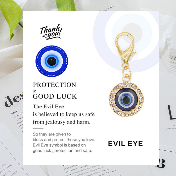 Wholesale PROTECTION GOOD LUCK Diamond-encrusted Evil Eye Keychain