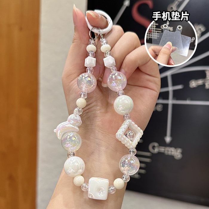 Wholesale Creative acrylic bead keychain bracelet key pendant mobile phone chain bead jewelry DIY