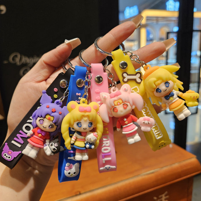 Wholesale Cute cartoon girl keychain for girls,  gift for claw machine