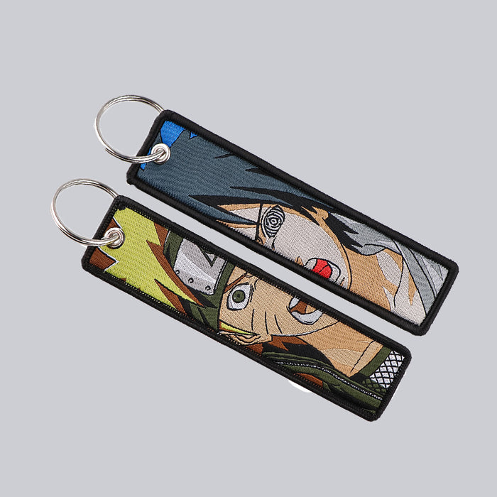 Wholesale Cartoon Anime Woven Label Keychain Pendant  Fabric Anime Peripheral