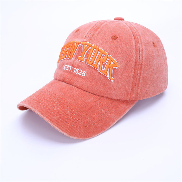 Wholesale Washed cotton hat embroidered baseball cap duckbill cap sun hat embroidered baseball sun hat