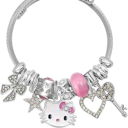 Wholesale Titanium Steel Kawaii Bracelet Stitch Kuromi Panjia Cute Hello Kitty Cartoon Bracelet JDC-BT-Luman006