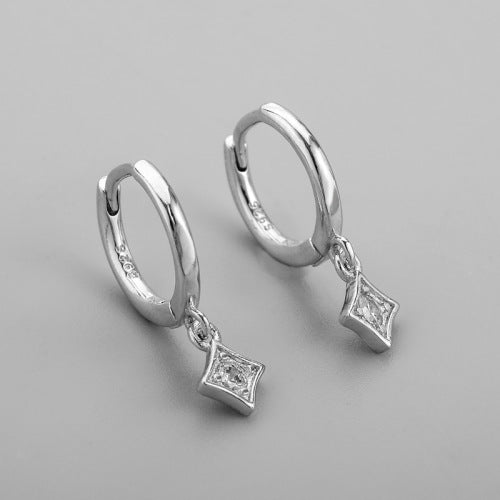 Wholesale Round Zircon Row of Diamond Earrings