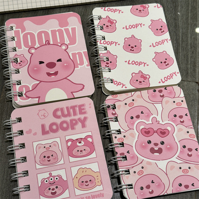 Wholesale 4 Sets of A7 Small Coil Cartoon Paper Notebook JDC-NK-YYC003