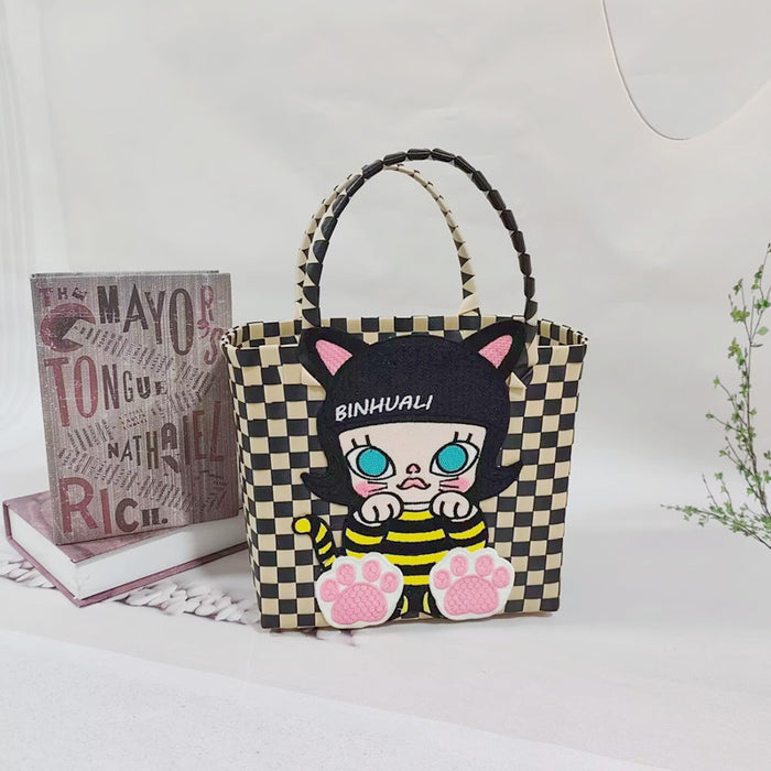 Wholesale Rattan Handbag Cartoon Plastic Handbag Lightweight Daily Wear Leisure Travel Shoulder Bag
