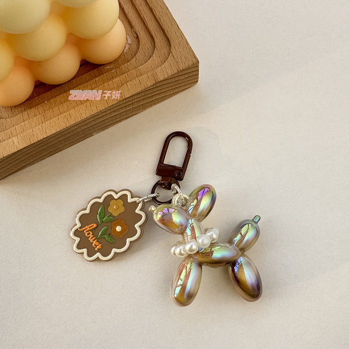 Wholesale Brown flower balloon keychain pendant couple earphone women's bag ornaments