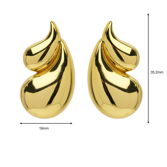 Wholesale  18K Gold Double Water Drop Brass Earrings Women  All Match Geometric Earrings