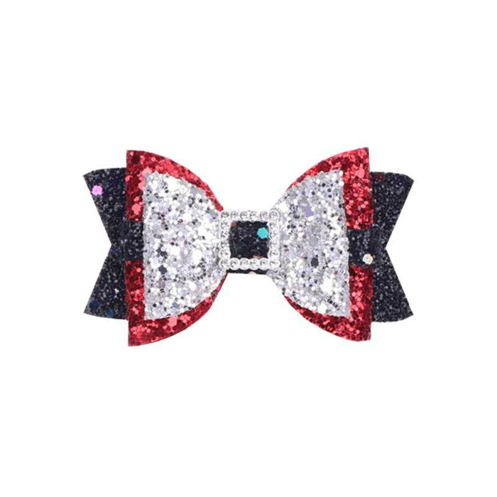 Wholesale Children Christmas Diamond Fabric Bow Hairpin JDC-HC-Bais004