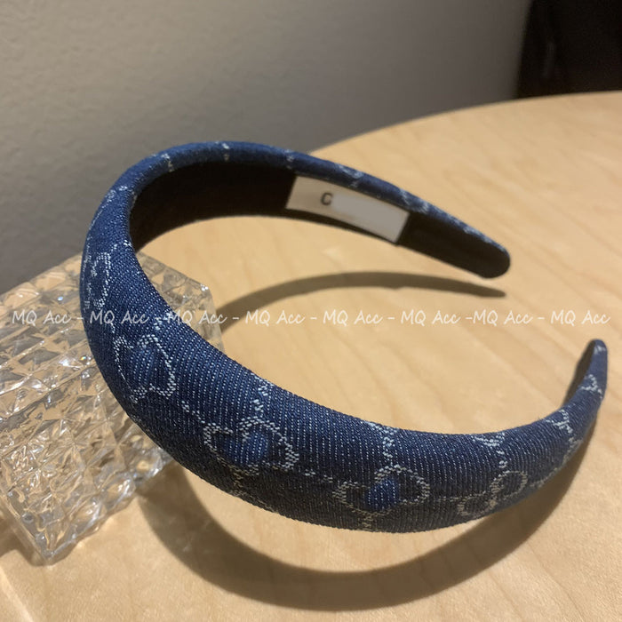 Wholesale Denim Letter Headband JDC-HD-Yuq003