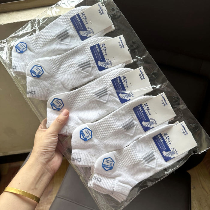 Wholesale Independently packaged thin socks, sweat absorbing and odor proof sports short tube socks, striped cotton socks
