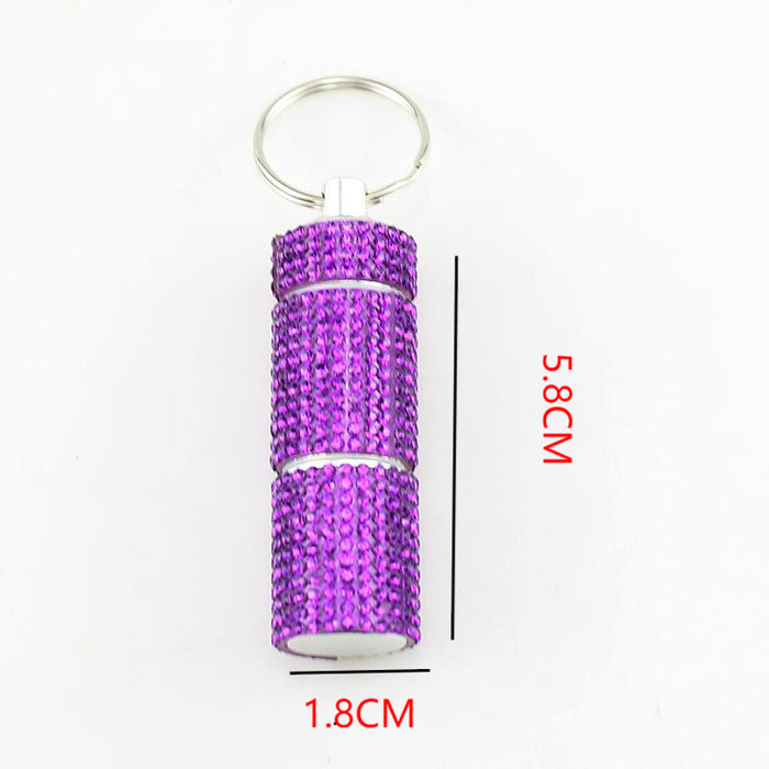 Wholesale Alloy Diamond Mini 2-section Pill Bottle Keychain JDC-KC-TouMS057