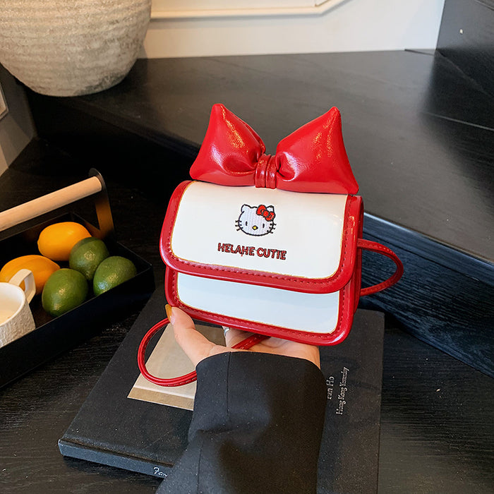 Wholesale Children's Bag Cat Bowknot Girls Crossbody Bag Mini Coin Purse Shoulder Bag