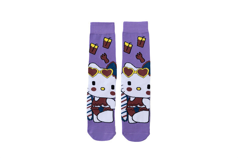 Wholesale Trendy mid-calf socks with cartoon designs