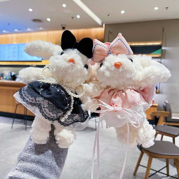 Wholesale Creative Plush Princess Skirt Long Ear Rabbit Keychain Cartoon Cute Bag Pendant Gift