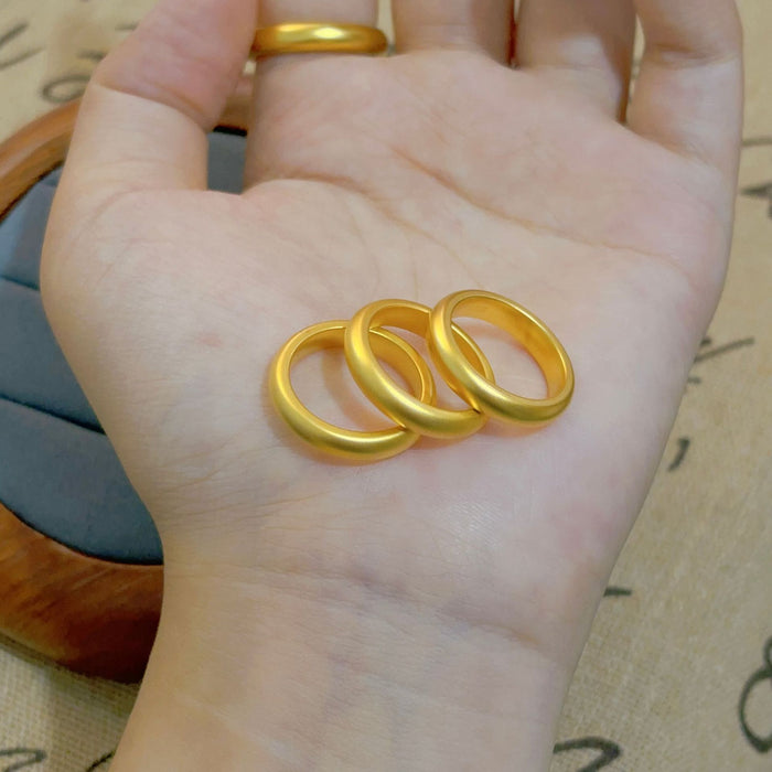 Wholesale Boutique pearl nickel ancient method ring gold shop with plain ring imitation gold high texture supply direct sales